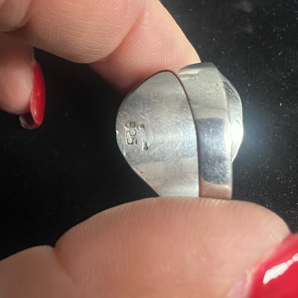 925 STERLING SILVER VINTAGE HEAVY TURQUOISE RING. MENS / WOMENS - Picture 5 of 8